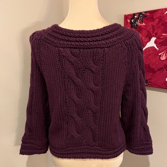 Moda International Wool cable knit crew neck sweater, size L - Picture 4 of 5